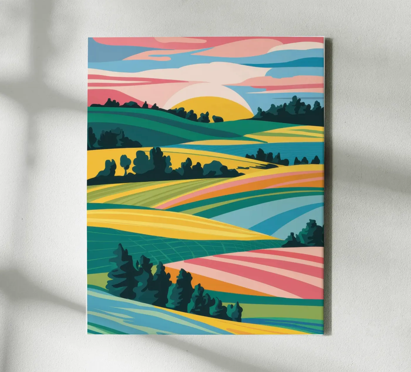 Patchwork Verdant Vallei canvas van Prism Ritual