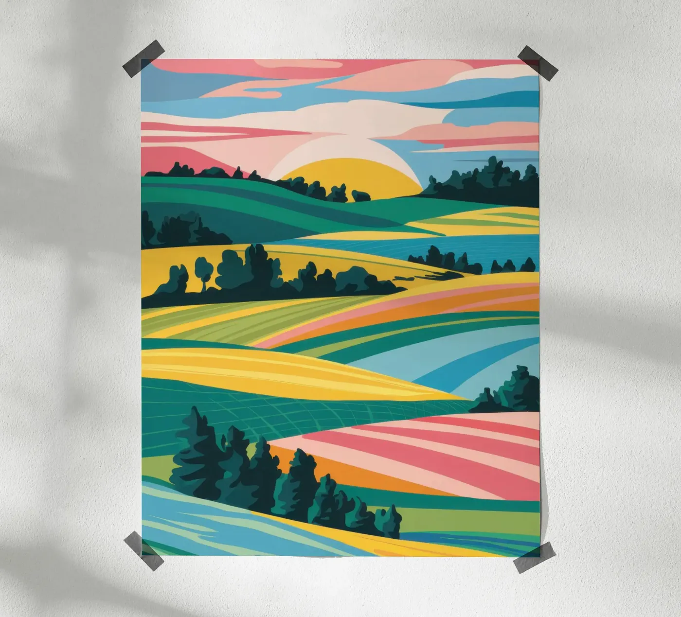 Patchwork Vallée verdoyante poster de Prism Ritual