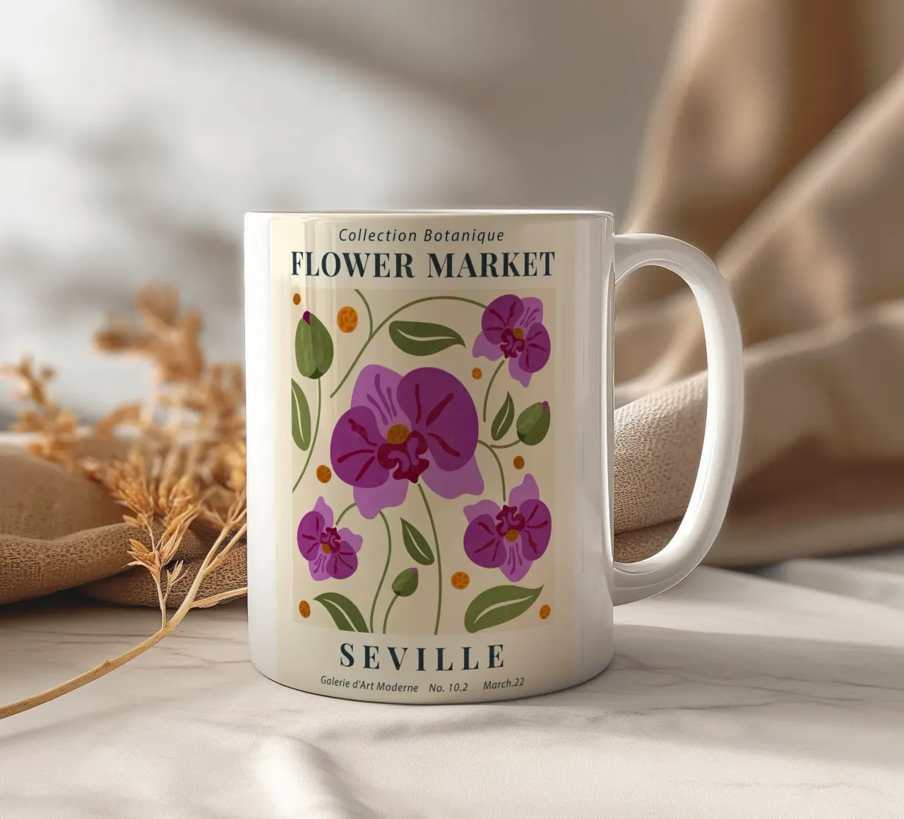 Mercato dei fiori di Siviglia tazza in ceramica da TekleDawit