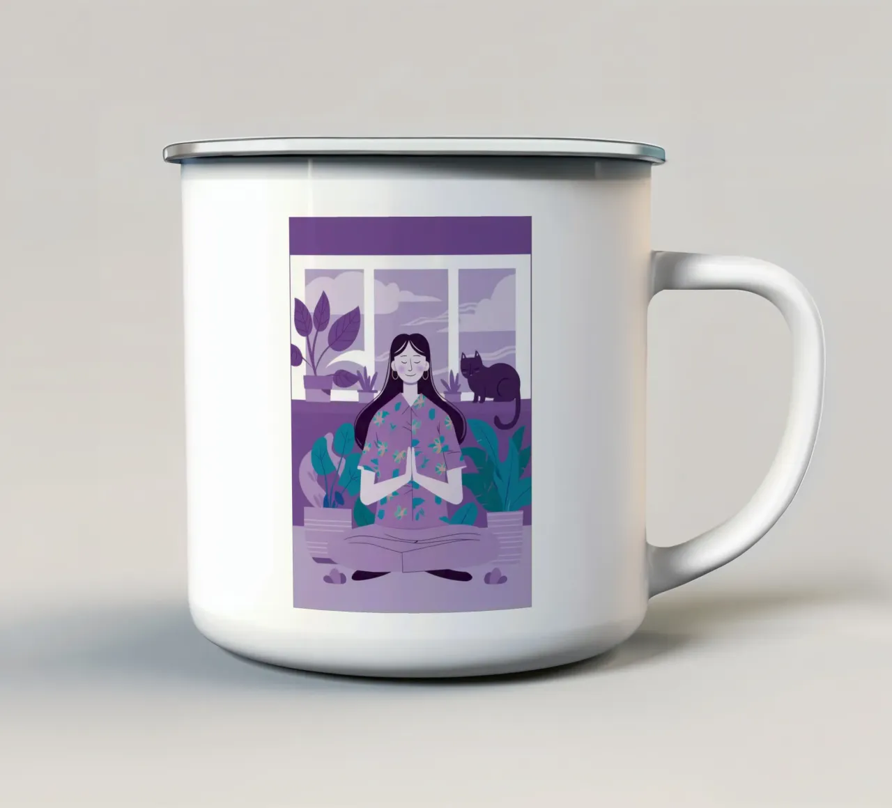 Compagni di yoga sereni tazza in smalto da Bring Haven