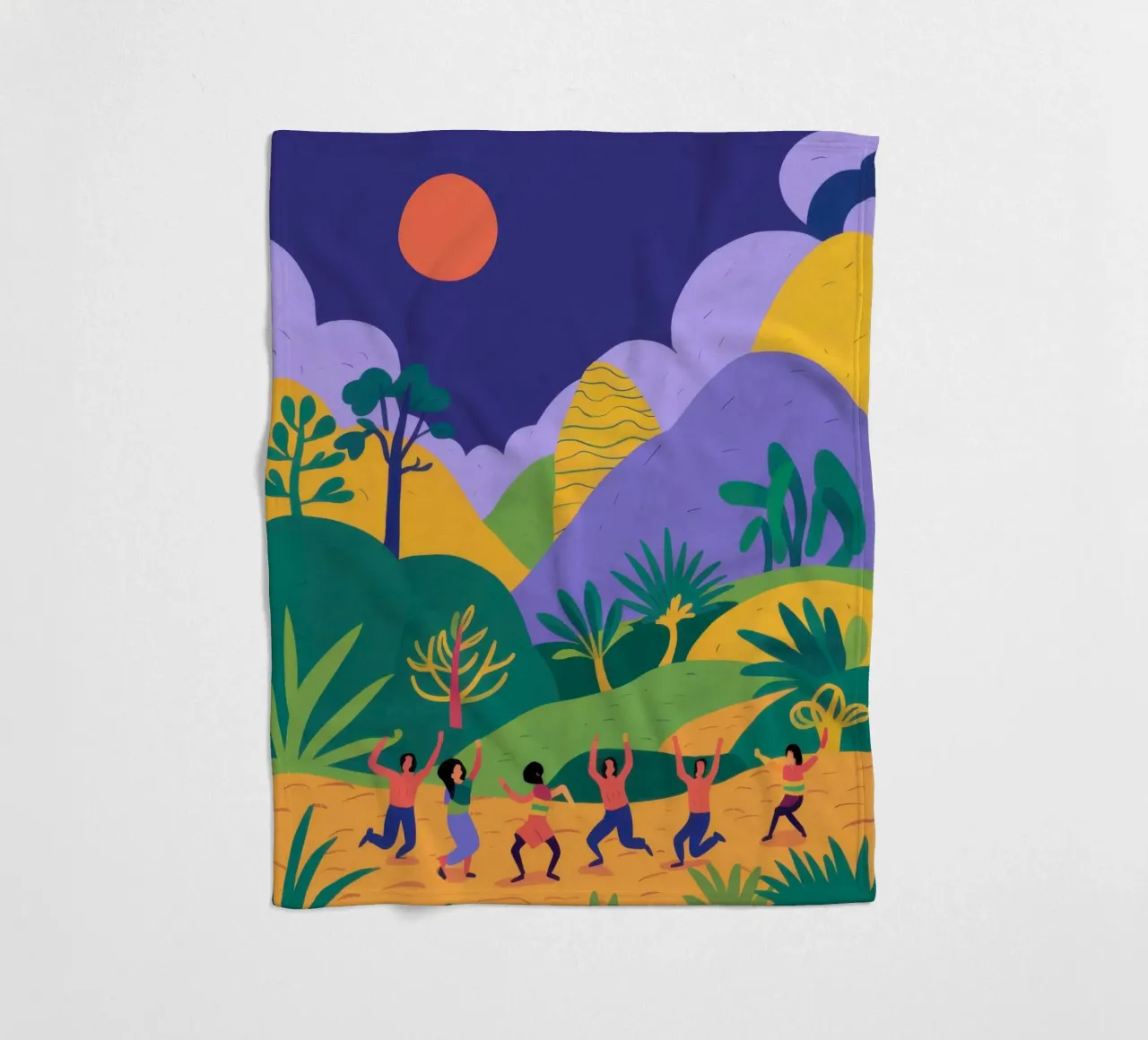 Moonlight Rhythmic Dance fleece blanket by Prism Ritual