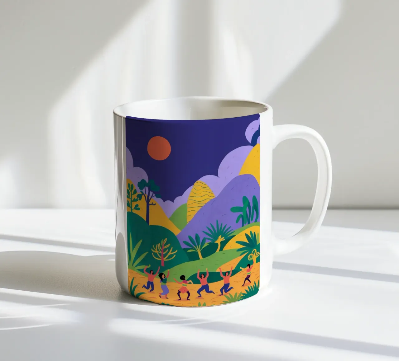 Moonlight Rhythmic Dance ceramic mug by Prism Ritual