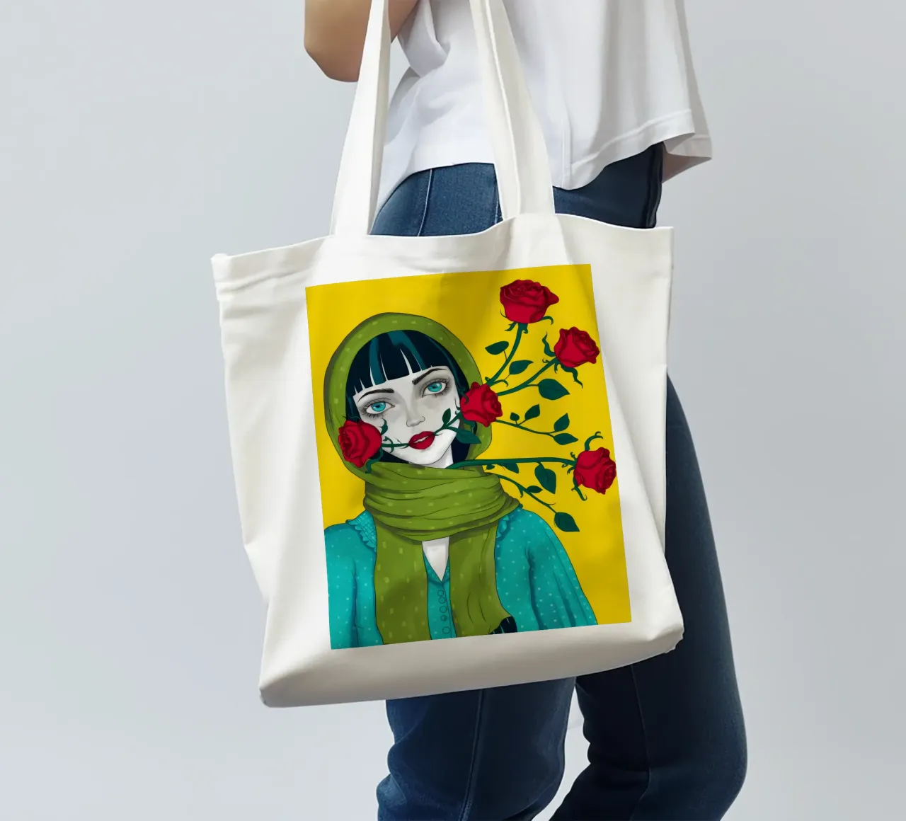 Parlare in rose borsa in juta da Flock Reverie