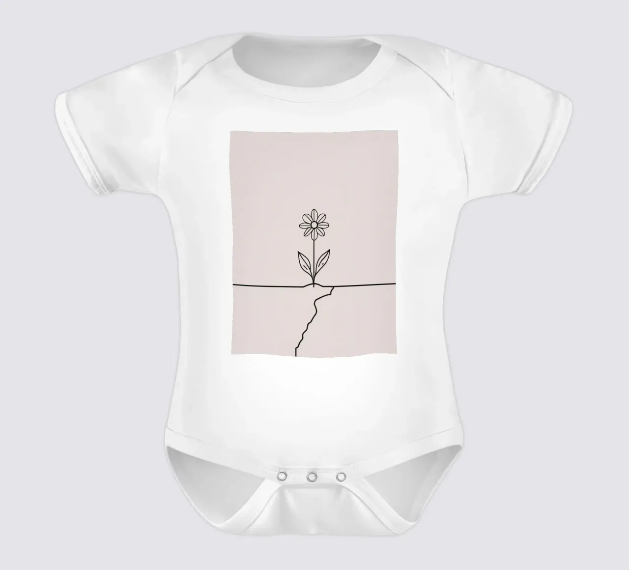 La fleur qui pousse à partir d'une fissure dans la surface symbolise la résilience body bébé de DesignDoodle