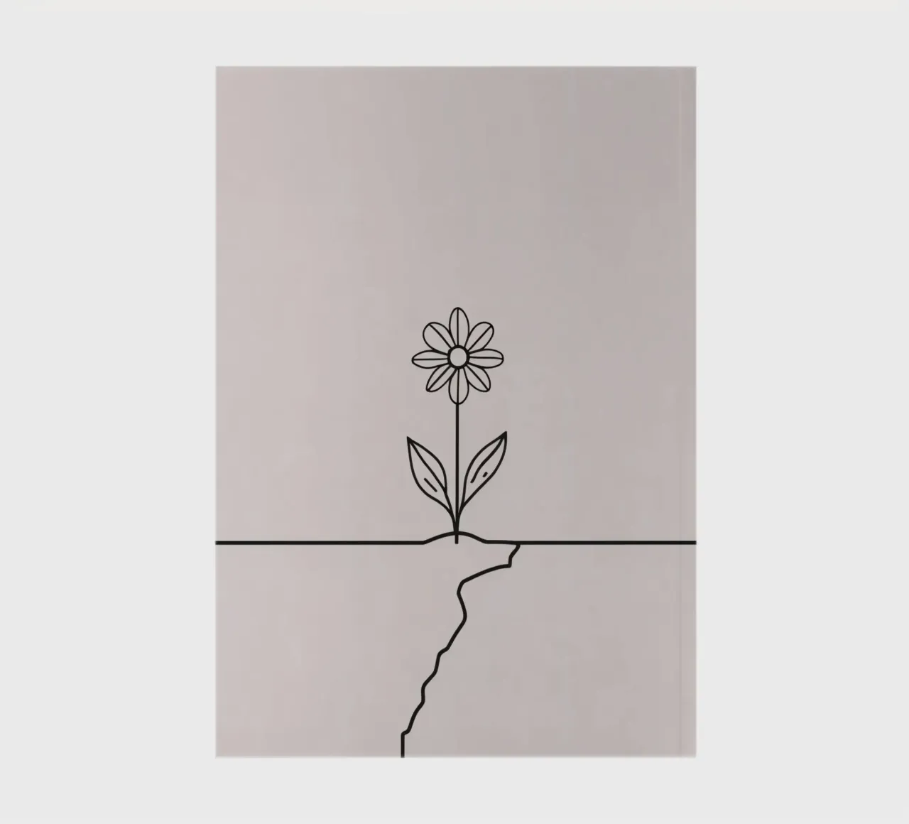 La fleur qui pousse à partir d'une fissure dans la surface symbolise la résilience carnet de notes de DesignDoodle