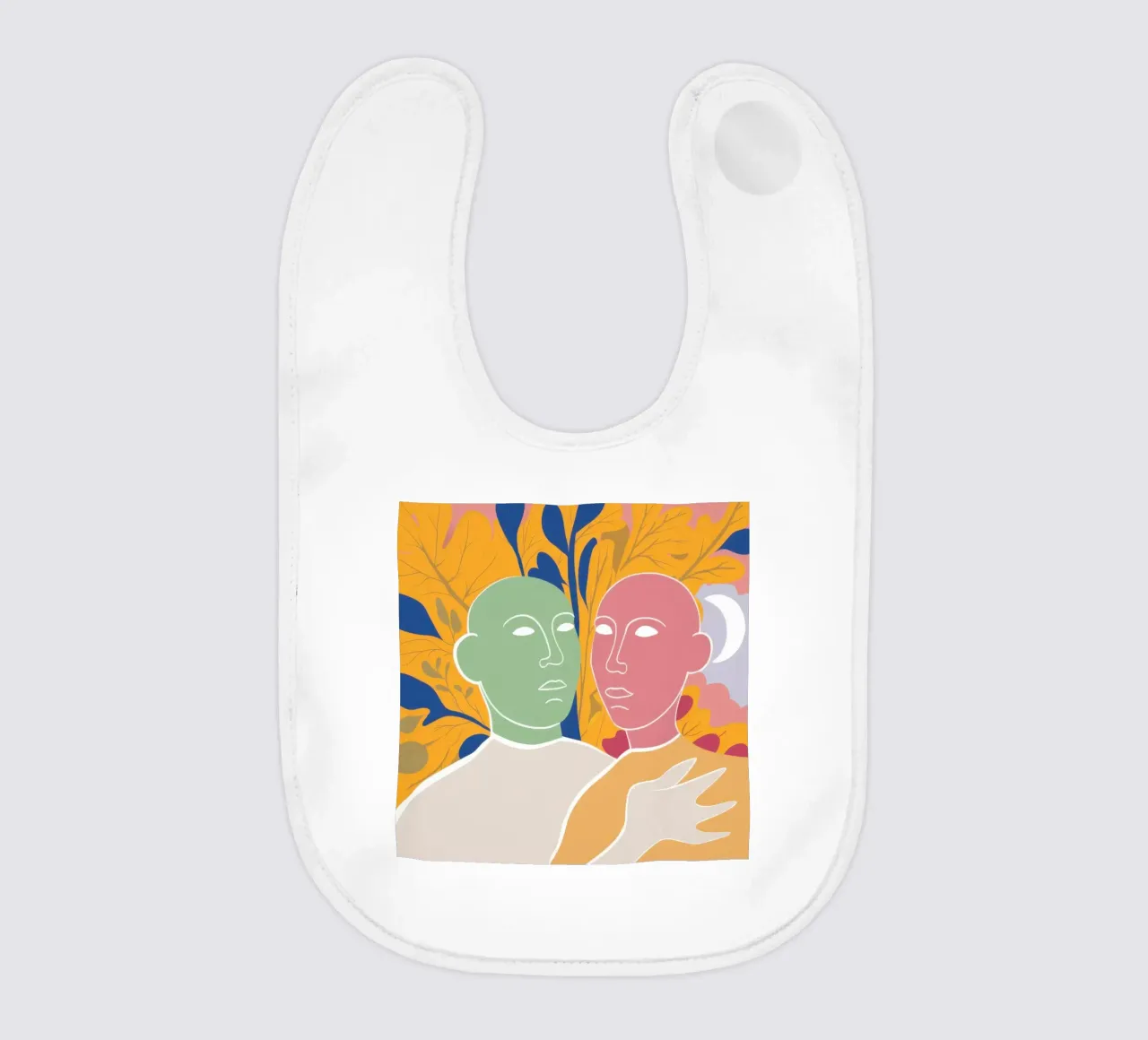 Vibrant Abstract Embrace baby bib by Veil Maya