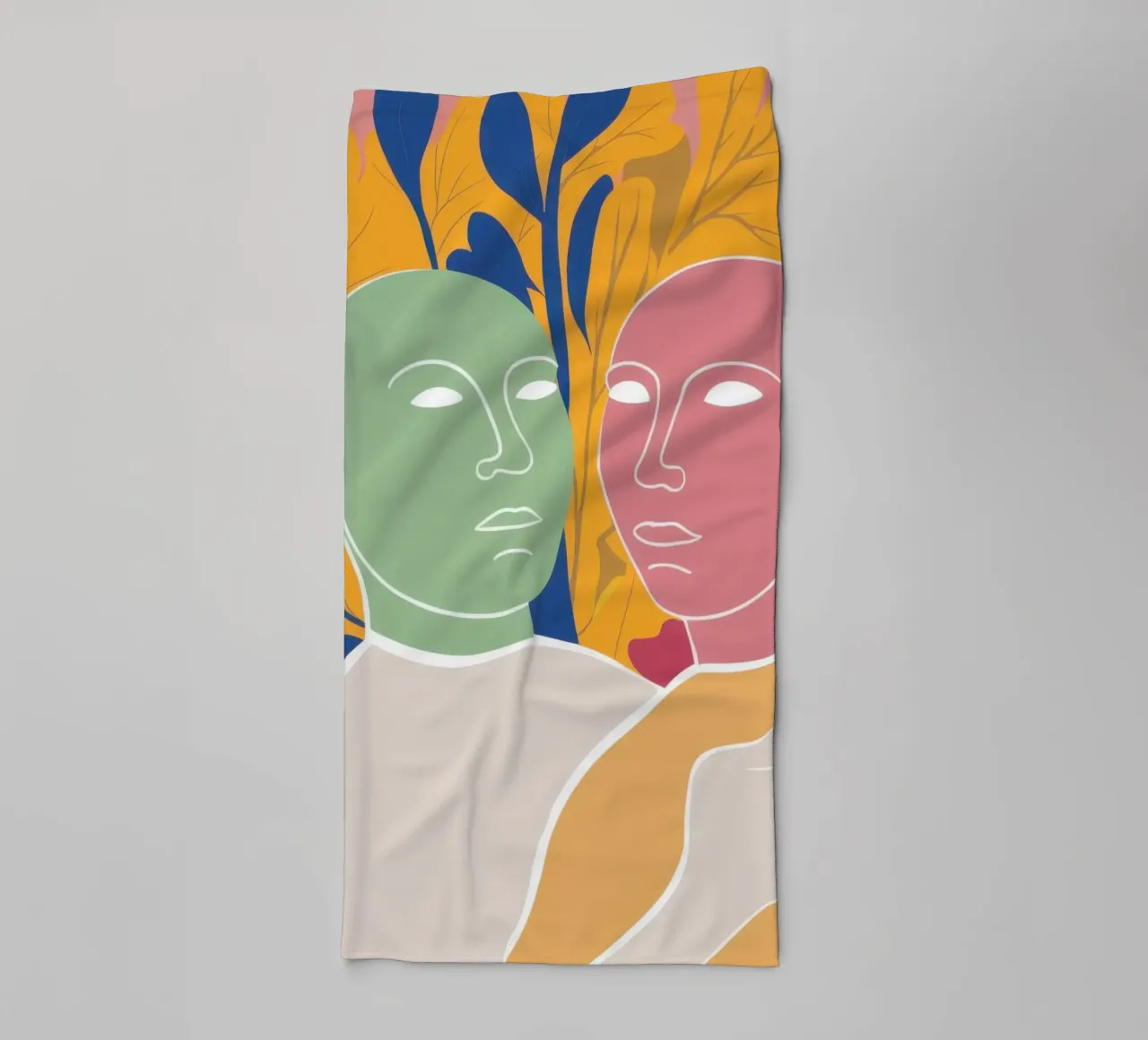 Levendige abstracte omhelzing badhanddoek van Veil Maya
