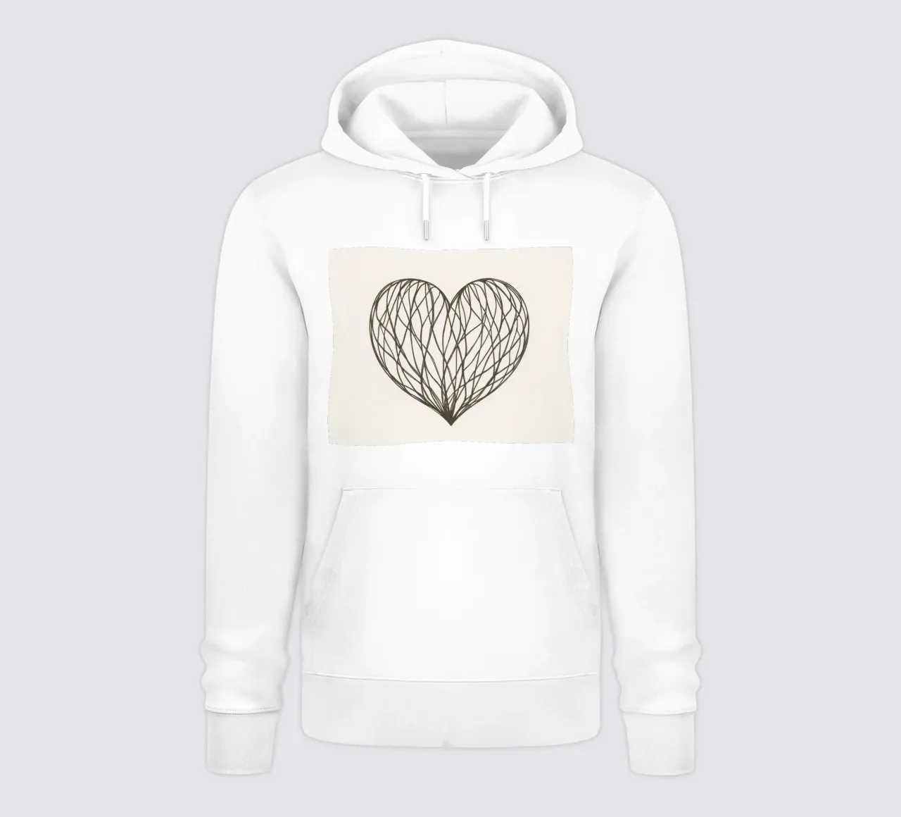 Ilustración detallada de un corazón con líneas entrelazadas sudadera con capucha de DesignDoodle