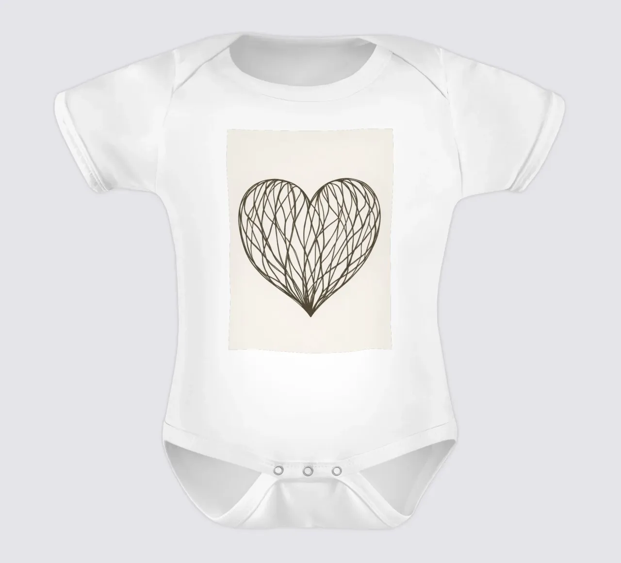 Ilustración detallada de un corazón con líneas entrelazadas body de bebé de DesignDoodle