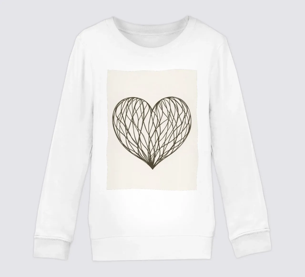 Ilustración detallada de un corazón con líneas entrelazadas sudadera para niño de DesignDoodle