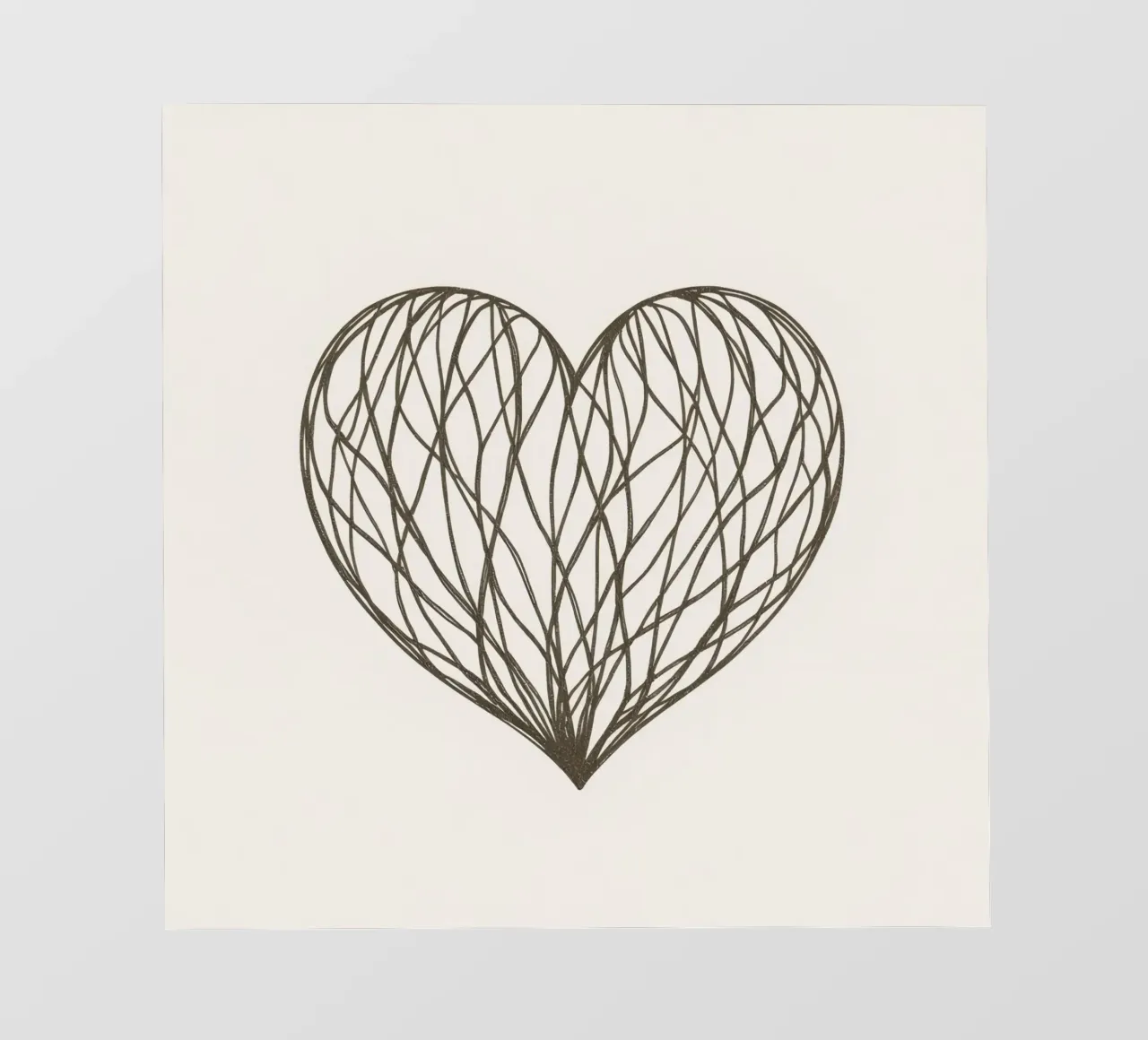 Illustrazione dettagliata del cuore con linee che si intrecciano telo in pvc da DesignDoodle