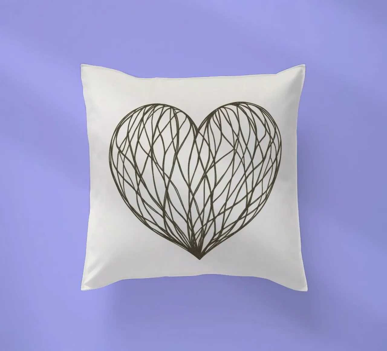 Detaillierte Herz-Illustration mit verschlungenen Linien Kissen von DesignDoodle