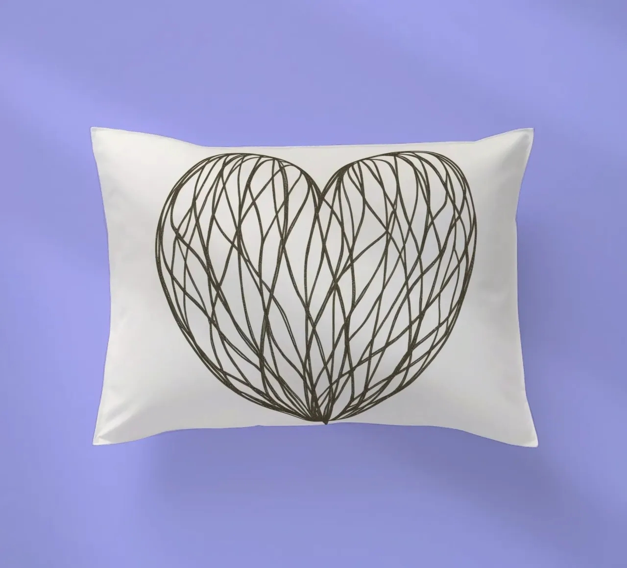 Detaillierte Herz-Illustration mit verschlungenen Linien Kissen von DesignDoodle