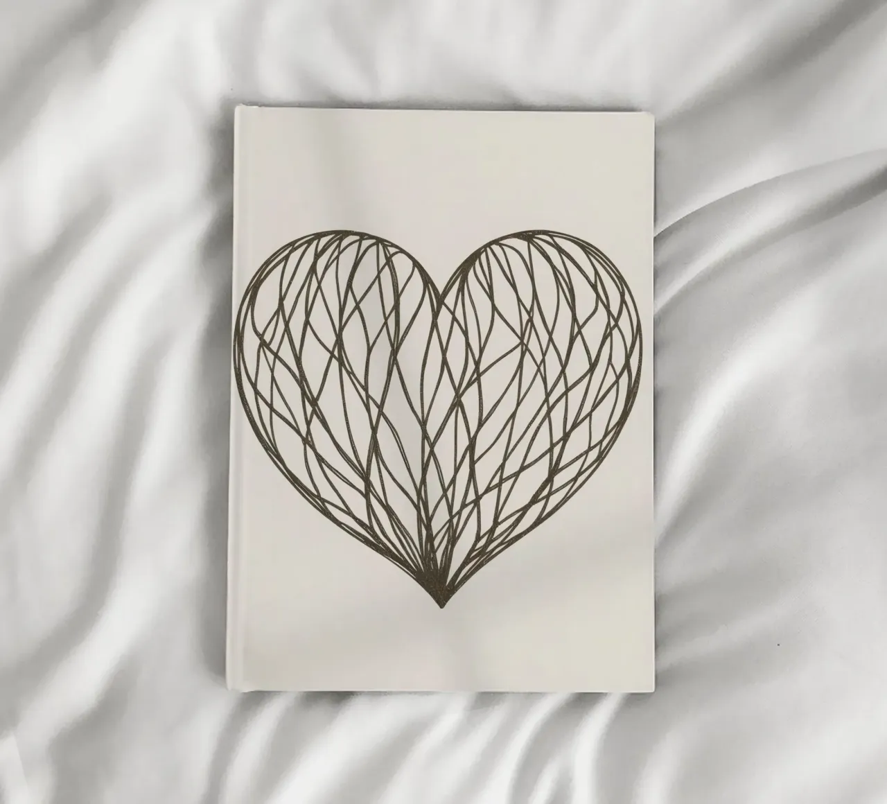 Detailed heart illustration with intertwining lines notebook by DesignDoodle