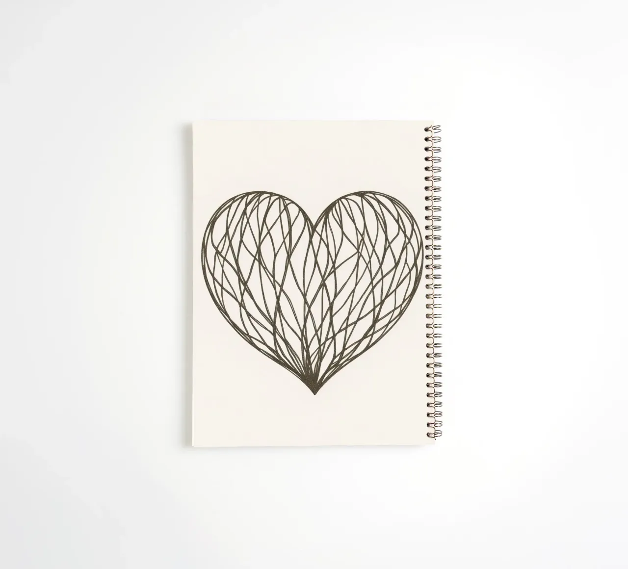 Detailed heart illustration with intertwining lines spiral notebook by DesignDoodle