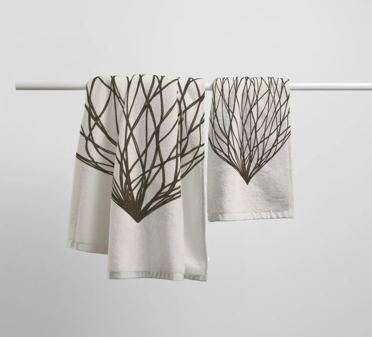 Detailed heart illustration with intertwining lines towel by DesignDoodle