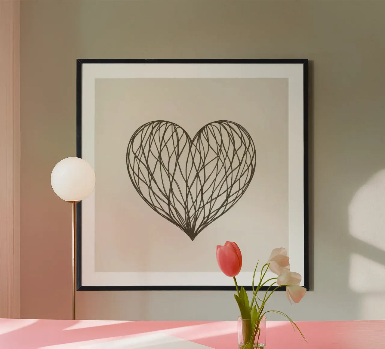 Ilustración detallada de un corazón con líneas entrelazadas hahnemühle de DesignDoodle