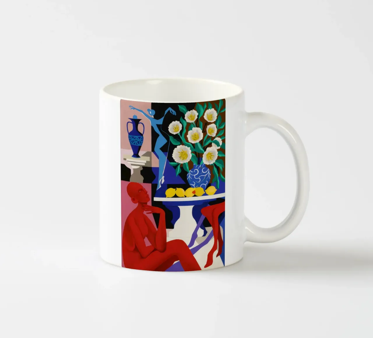 Camera rossa, vaso blu tazza in ceramica da Flock Reverie