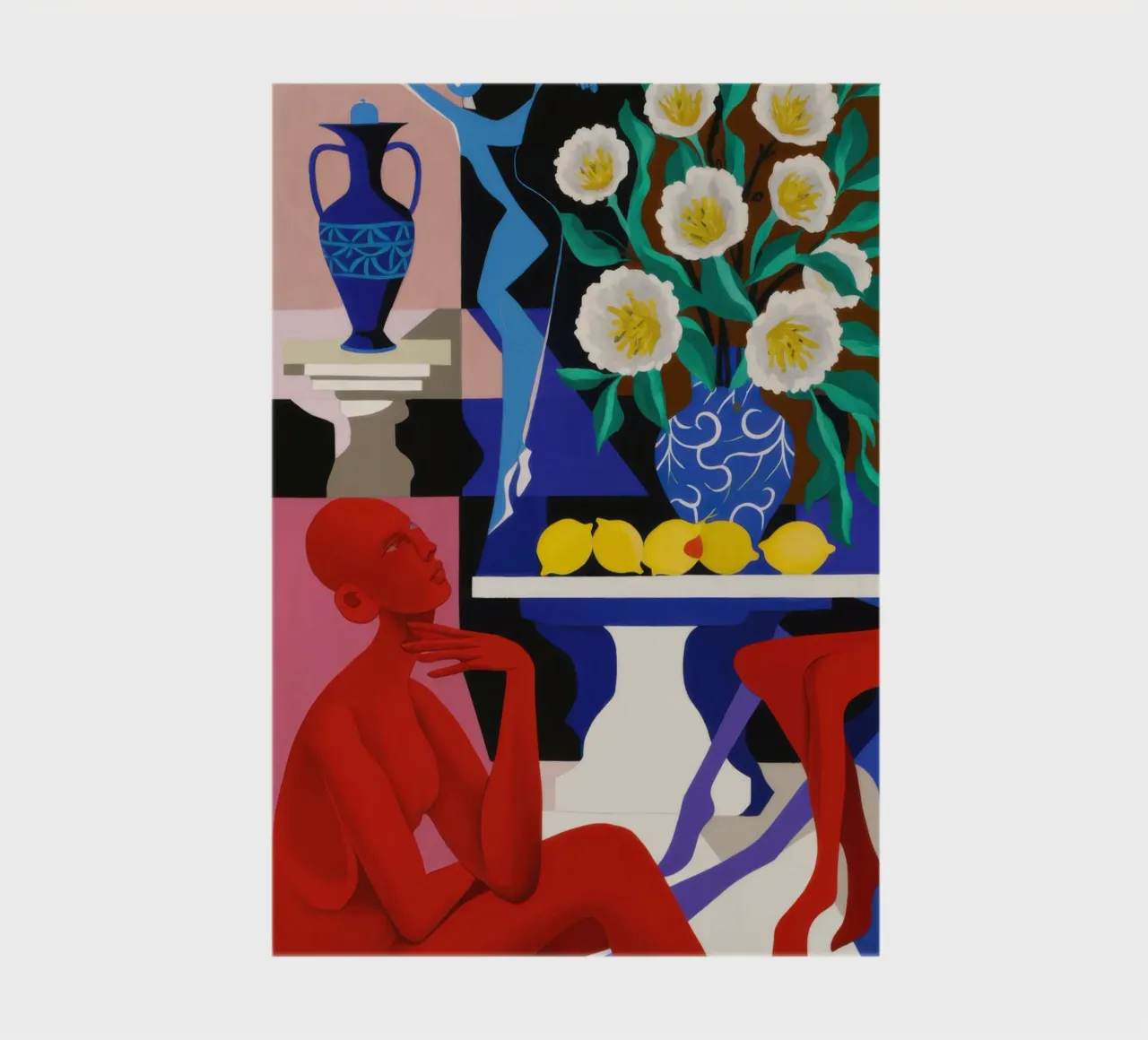 Red Room, Blue Vase notebook by Flock Reverie