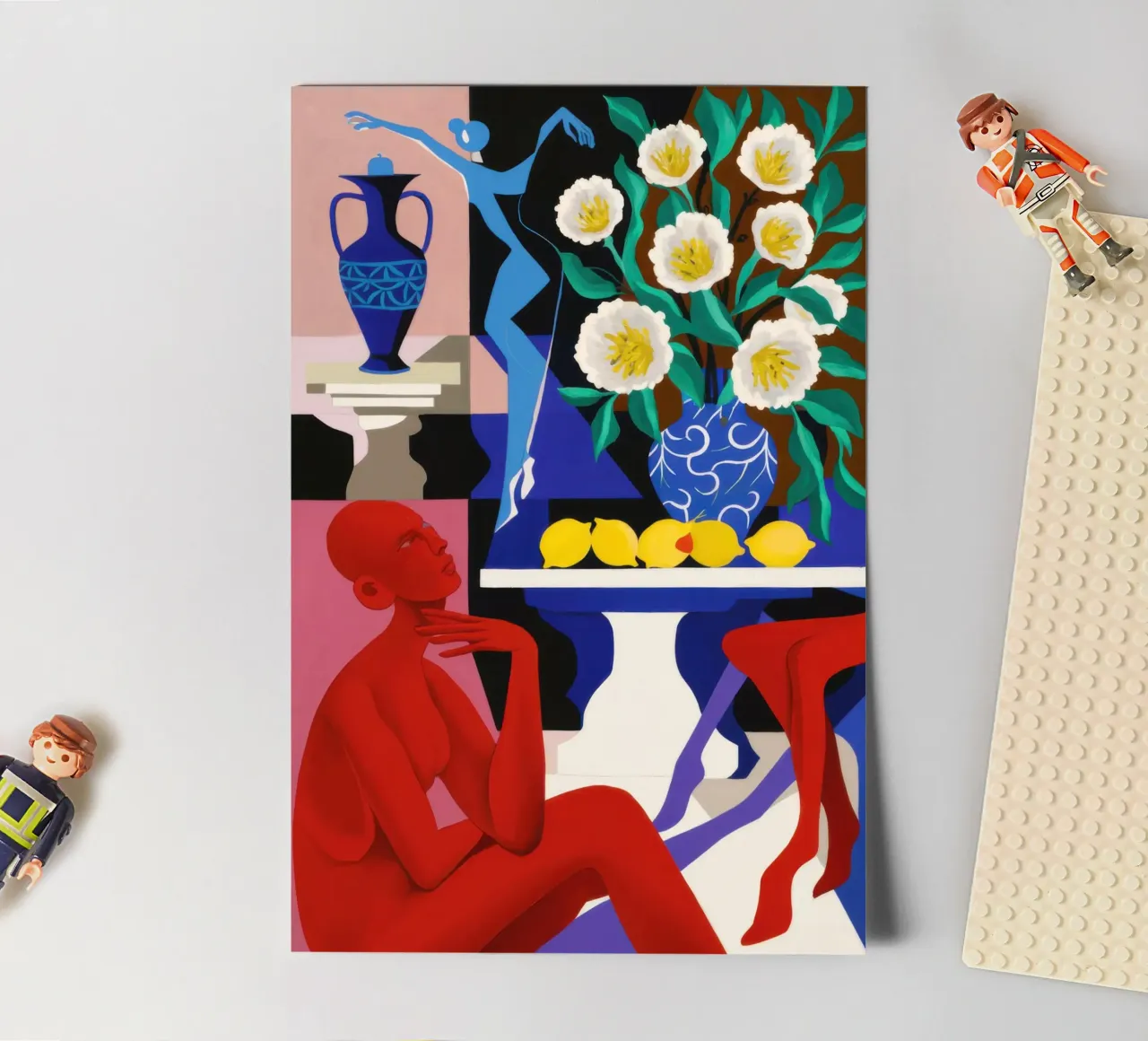Red Room, Blue Vase sticker sheet by Flock Reverie