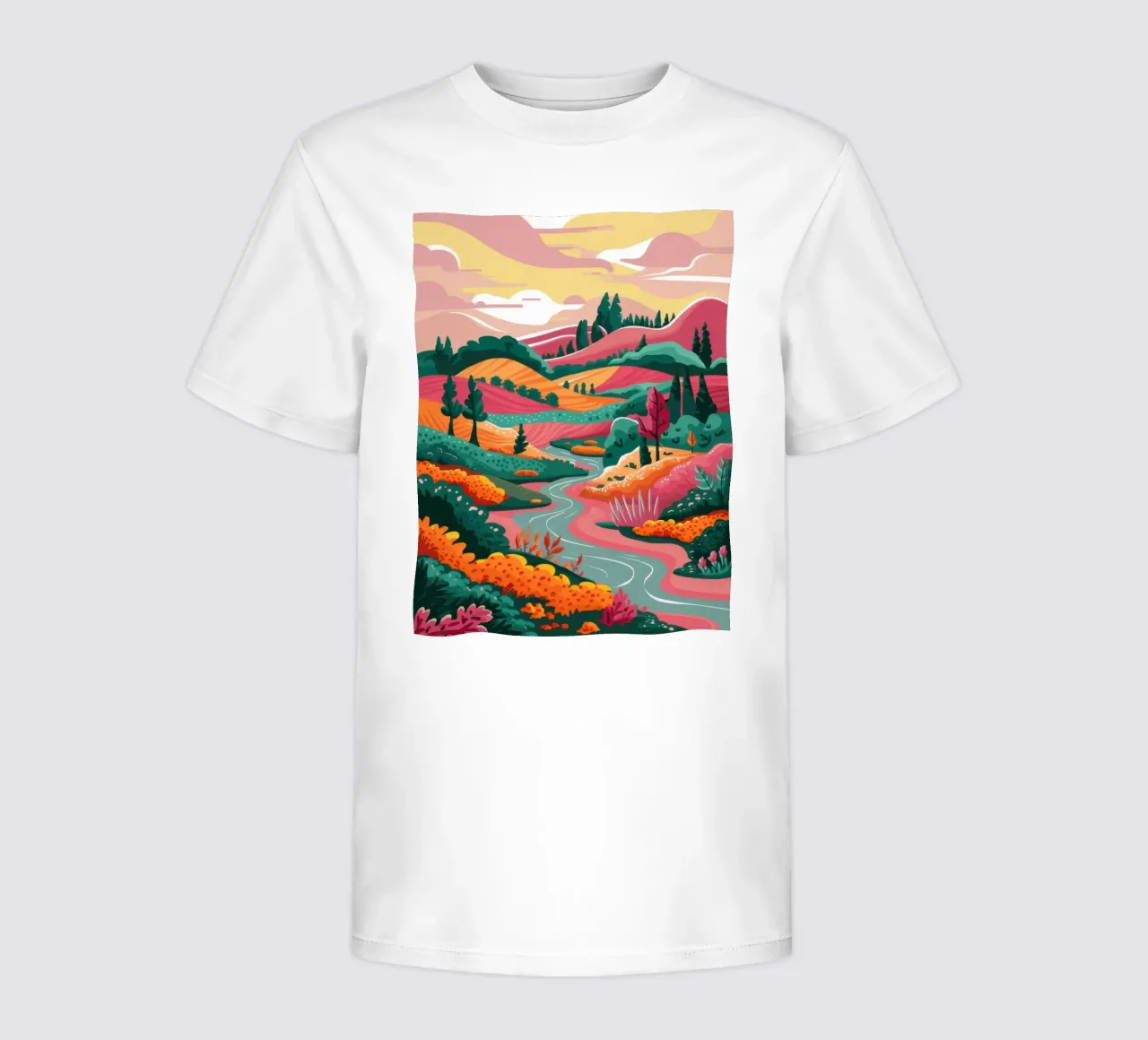 Colline toscane ondulate t-shirt bambini da Veil Maya