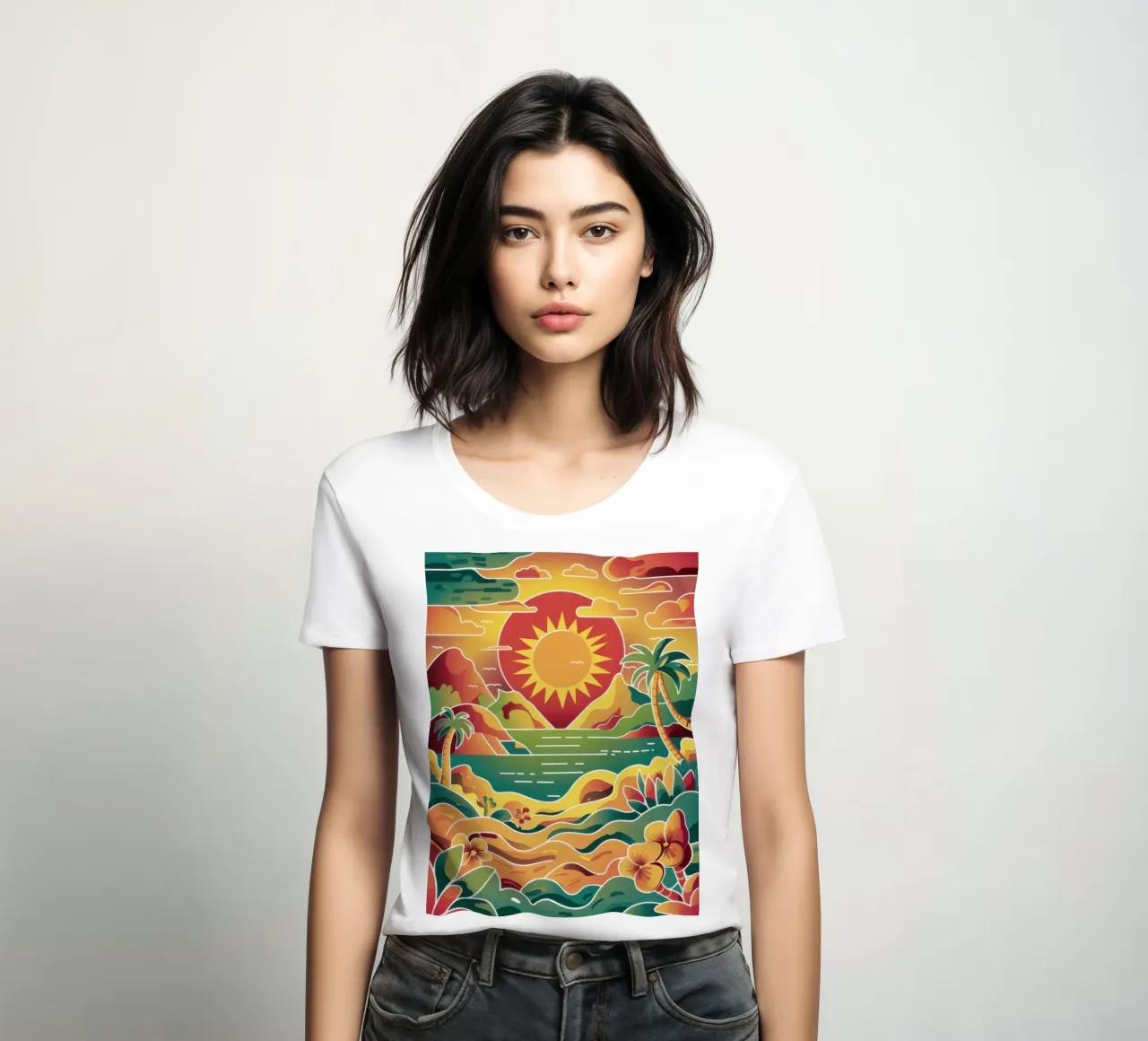 Tramonto Cuore Orizzonte t-shirt da donna da Bring Haven