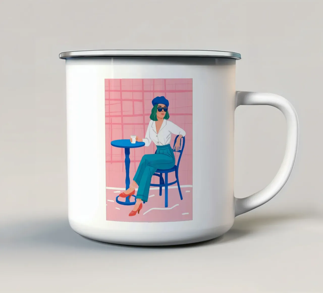 Roseate Cafe Chic tazza in smalto da Prism Ritual