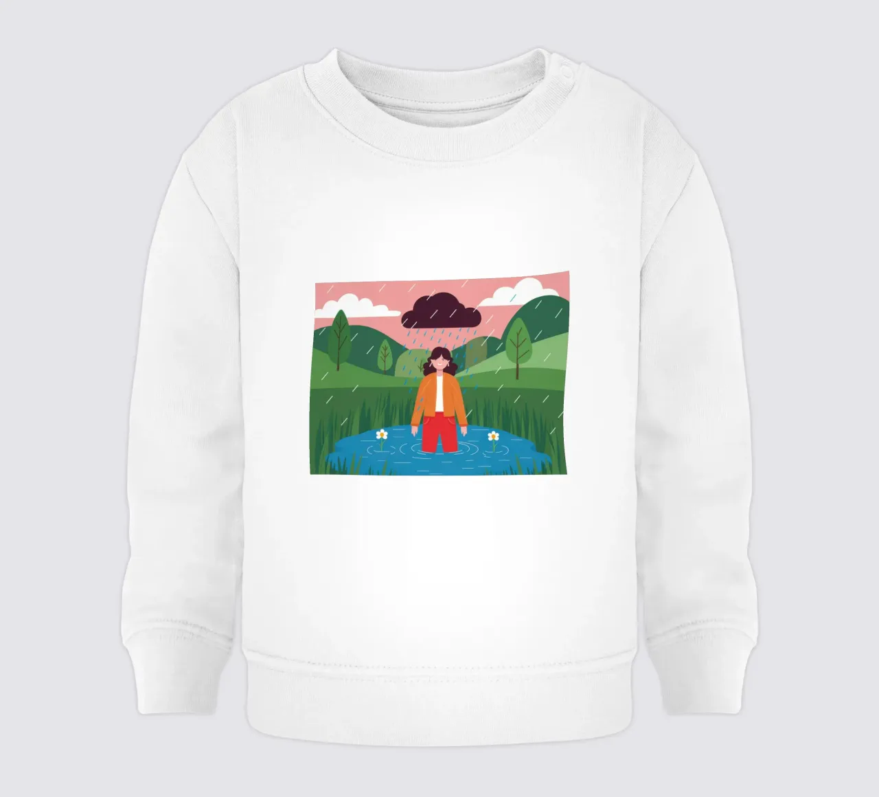 Vadear bajo la lluvia sudadera de bebé de Flock Reverie