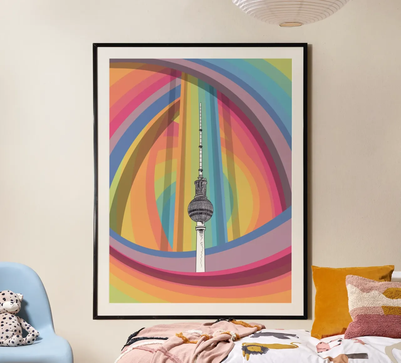 Vortex Berlin TV Tower poster con telaio in alluminio da KP Design