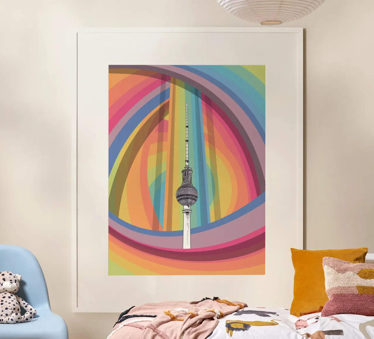 Vortex Berlin TV Tower poster con telaio in alluminio da KP Design