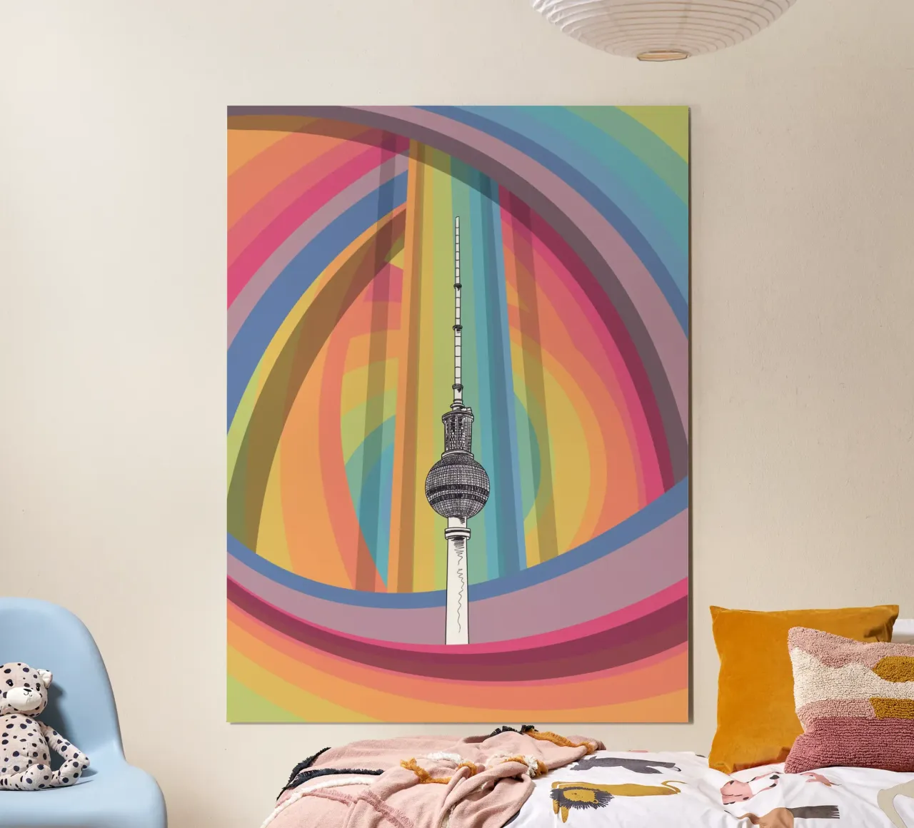 Vortex Berlin TV Tower poster con telaio in alluminio da KP Design