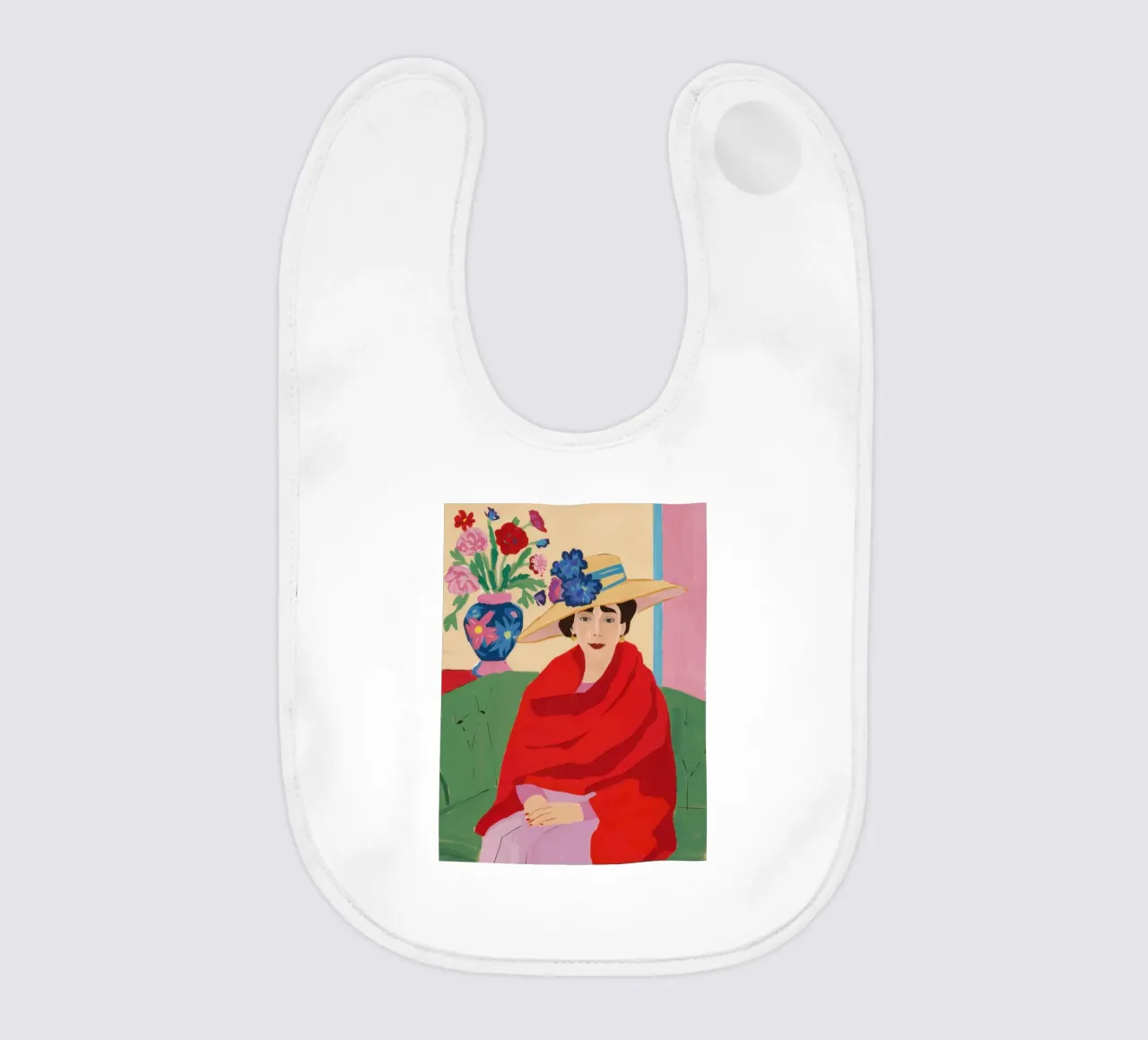 Donna in serape rosso bavaglino da Veil Maya