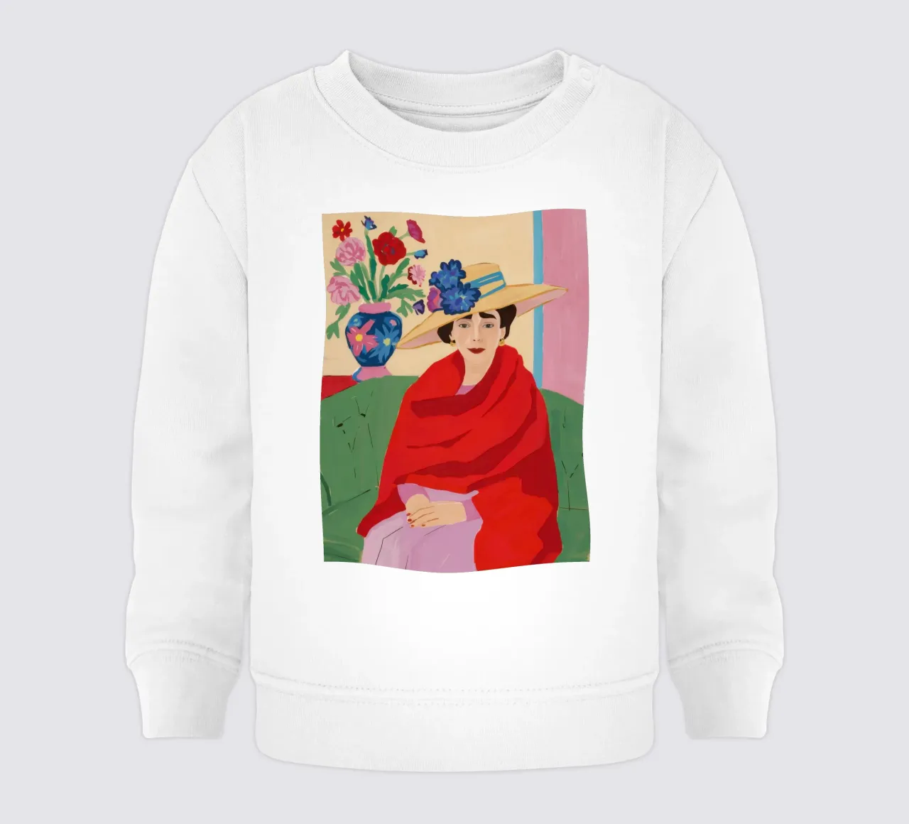 Donna in serape rosso felpa neonato da Veil Maya