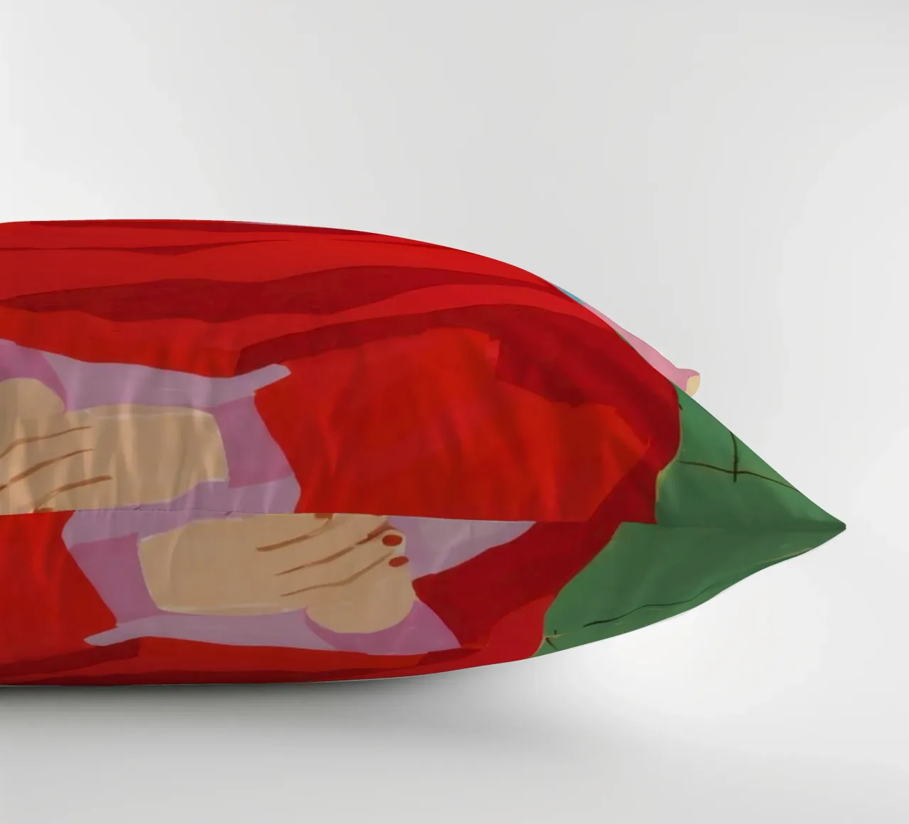 Donna in serape rosso cuscino da Veil Maya