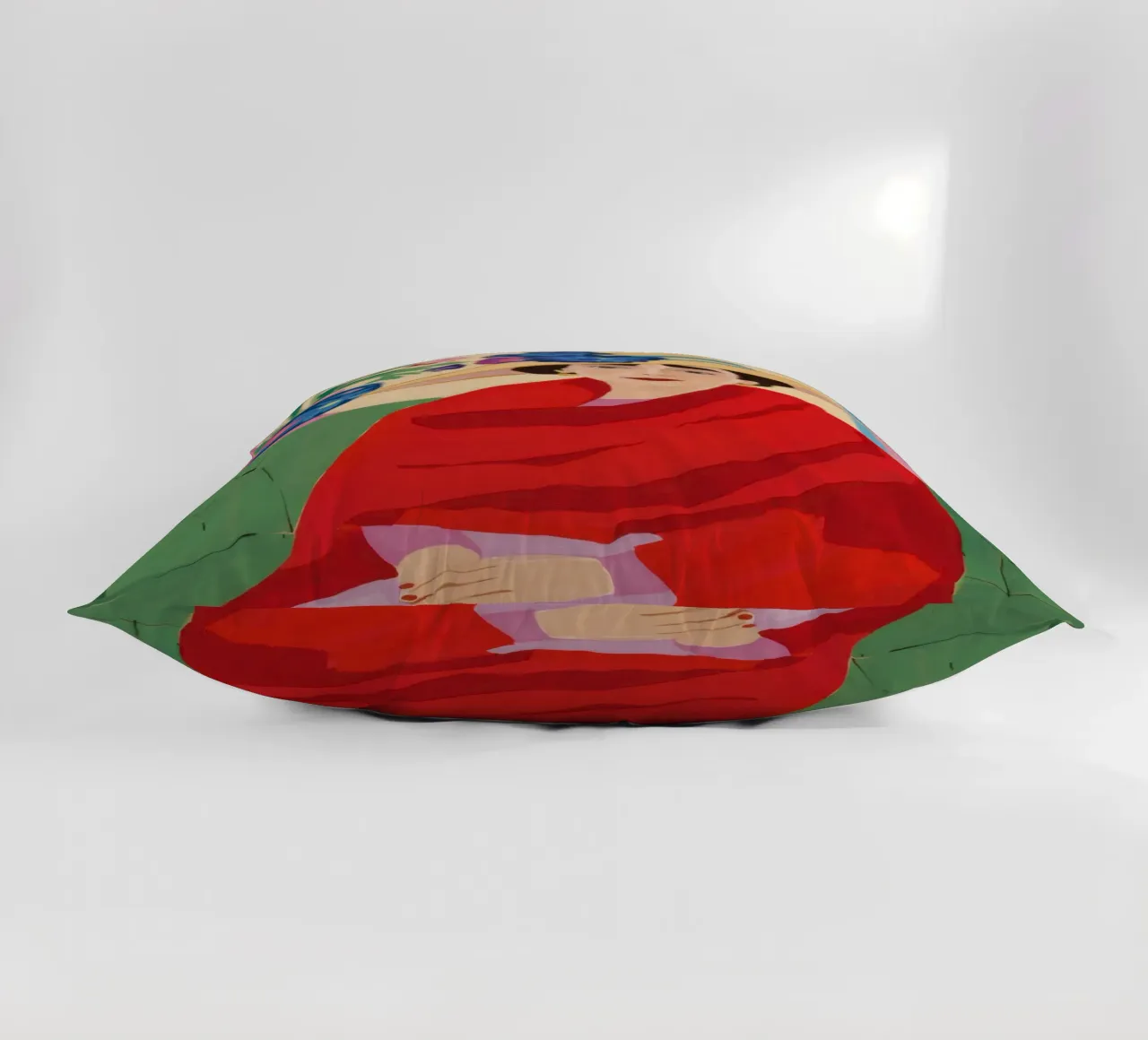 Donna in serape rosso cuscino da Veil Maya