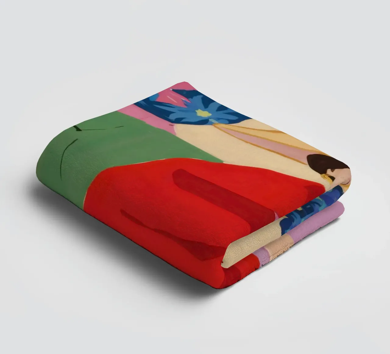 Donna in serape rosso asciugamano da bagno da Veil Maya
