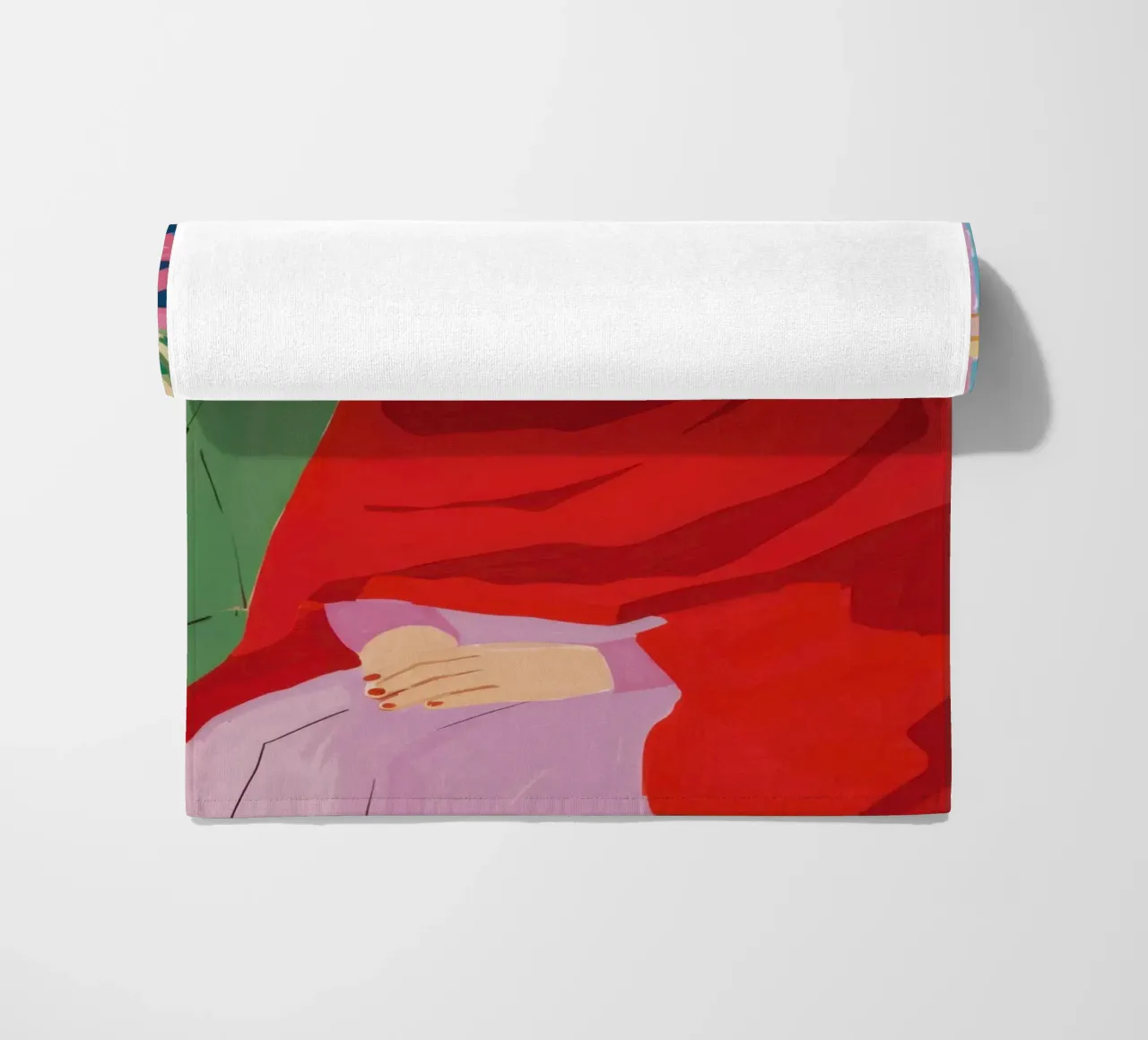 Donna in serape rosso telo mare da Veil Maya