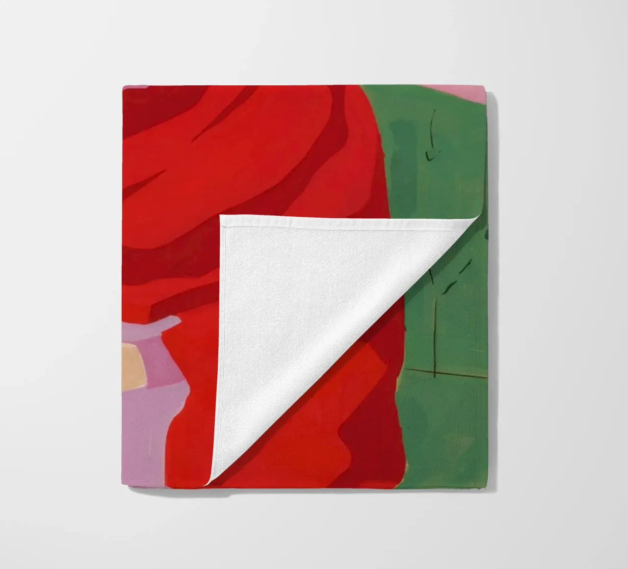 Donna in serape rosso telo mare da Veil Maya