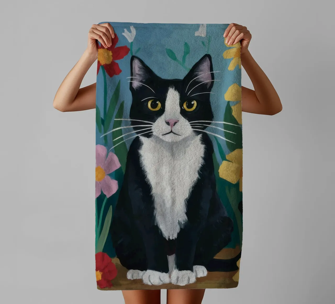 Sguardo da tulipano in smoking asciugamano da bagno da Prism Ritual