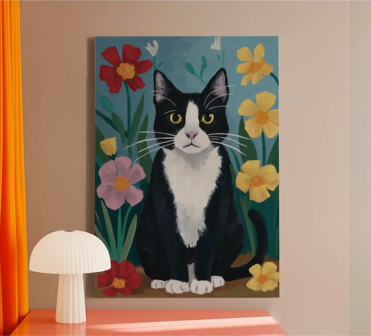Tuxedo Tulip Gaze canvas by Prism Ritual