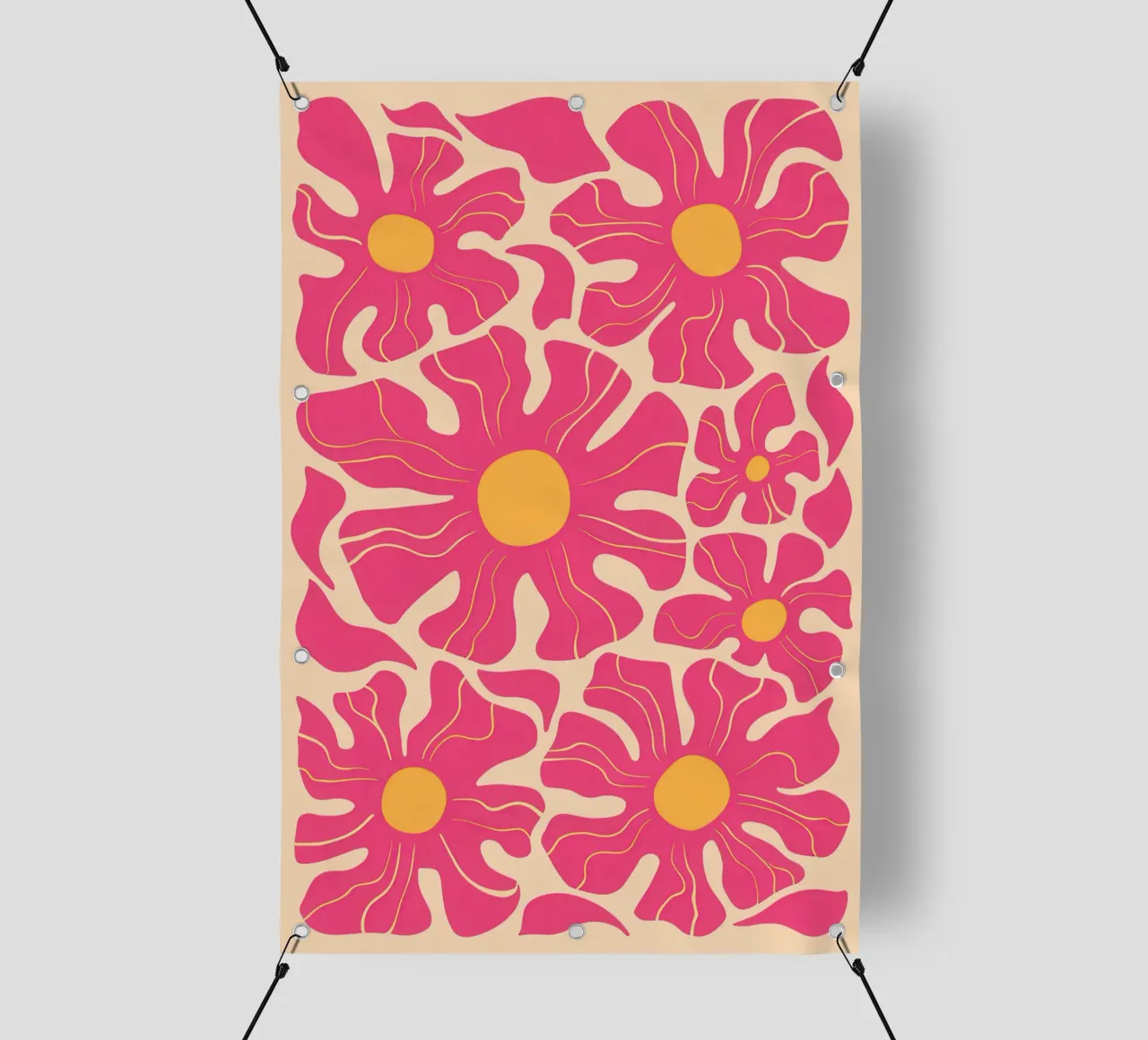 Petali rosa pop art telo in pvc da Bring Haven