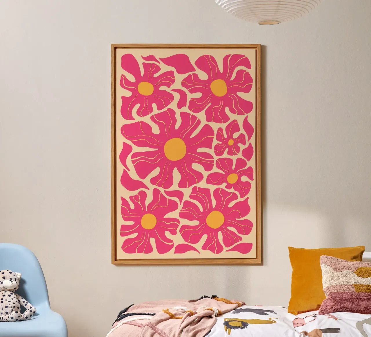 Petali rosa pop art alluminio dibond da Bring Haven