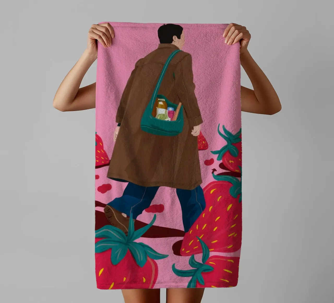 Strawberry Field Forever towel by Prism Ritual