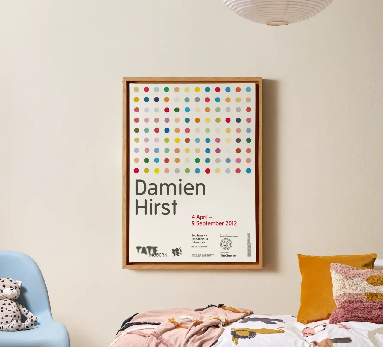 Vintage Damien Hirst Print Tentoonstelling canvas met Baklijst van Romeyoprints