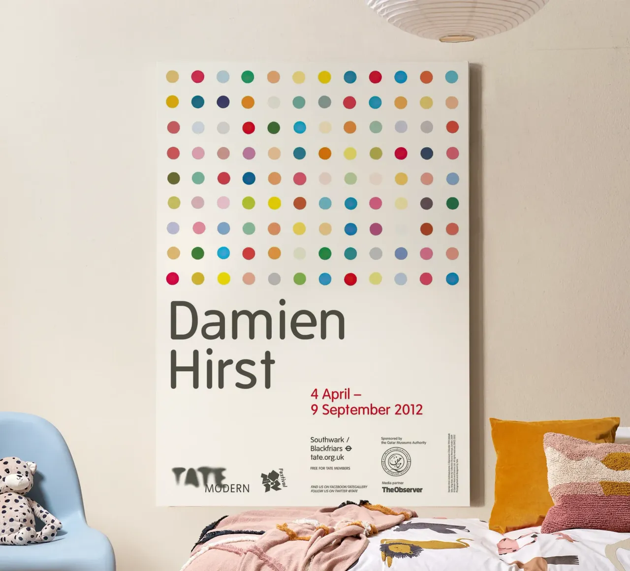 Vintage Damien Hirst Print Tentoonstelling canvas met Baklijst van Romeyoprints