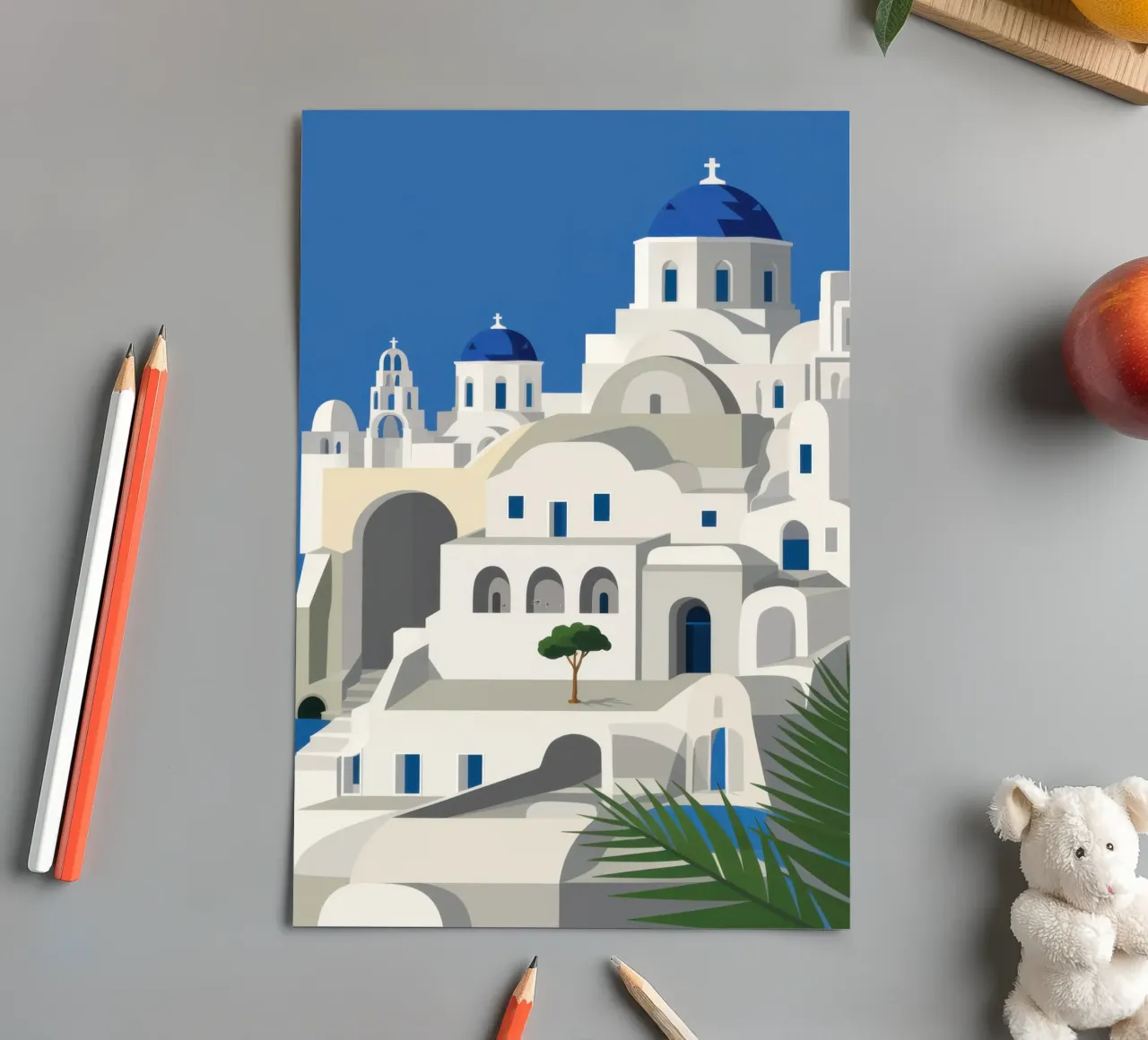 Santorin Charme intemporel planche autocollant de Veil Maya