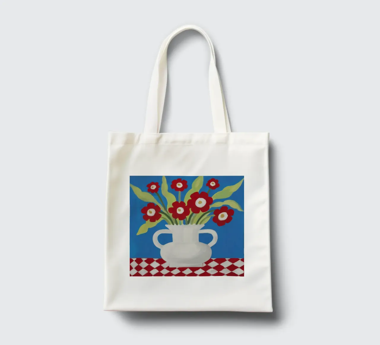 Vaso di papaveri a scacchi borsa in juta da Bring Haven