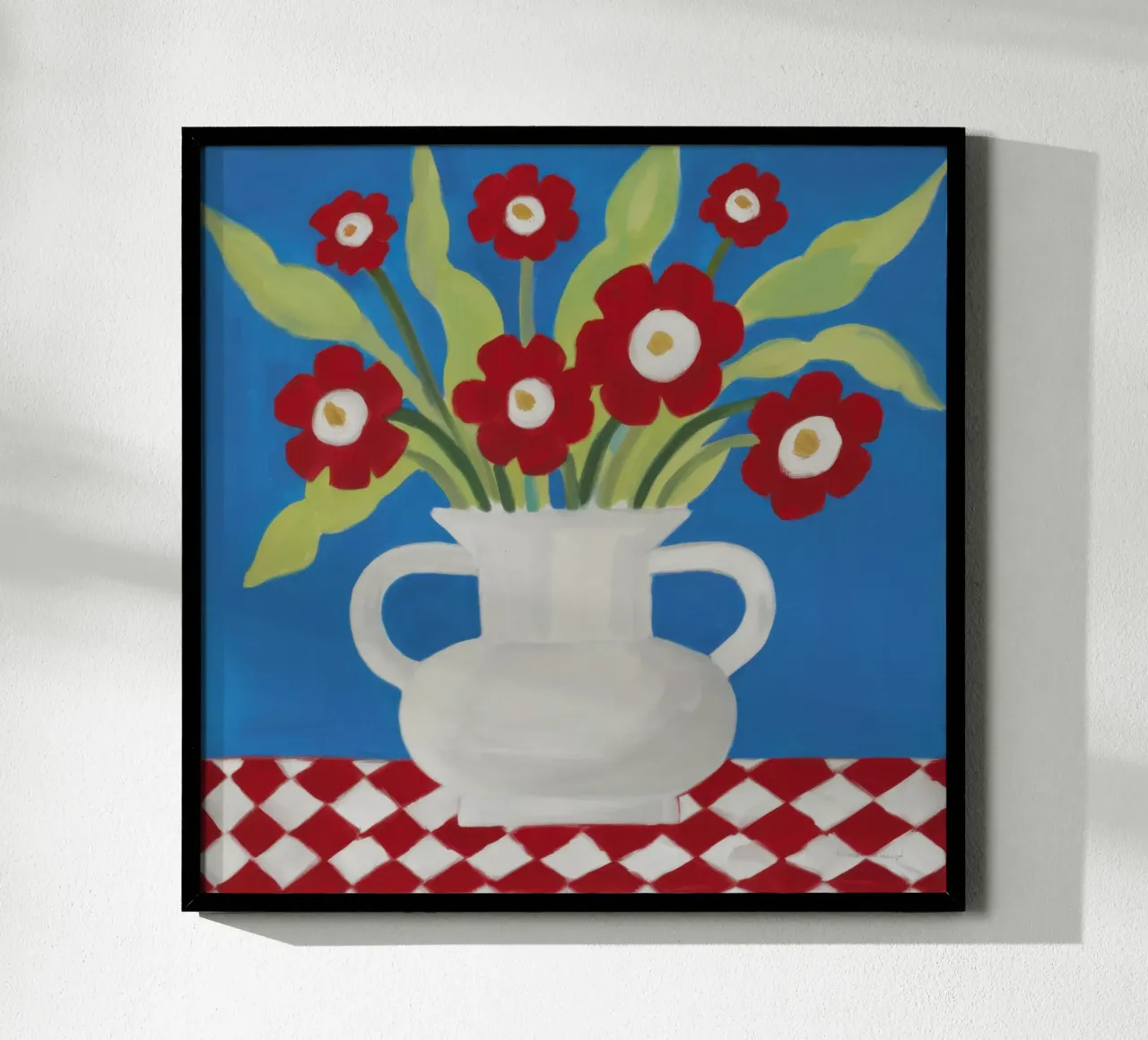 Vaso di papaveri a scacchi carta hahnemühle da Bring Haven