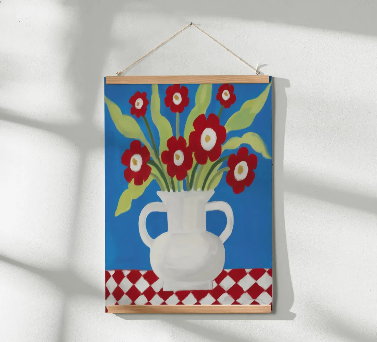 Vaso di papaveri a scacchi carta hahnemühle da Bring Haven