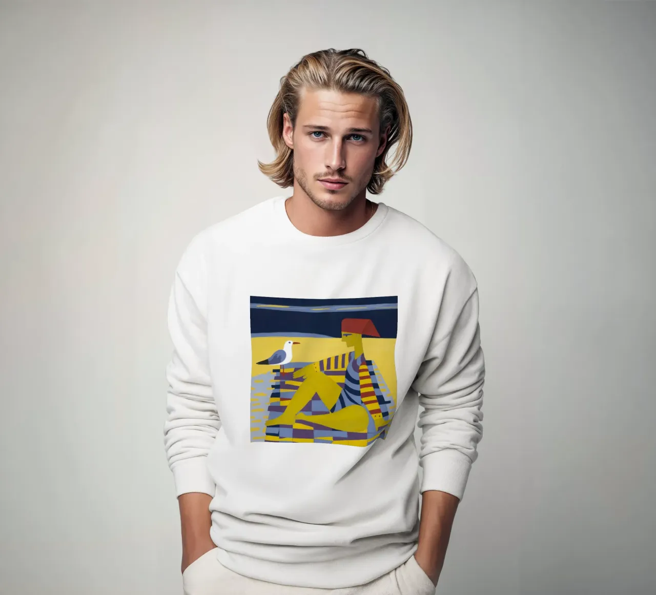 Sole a scacchi in riva al mare felpa da Prism Ritual